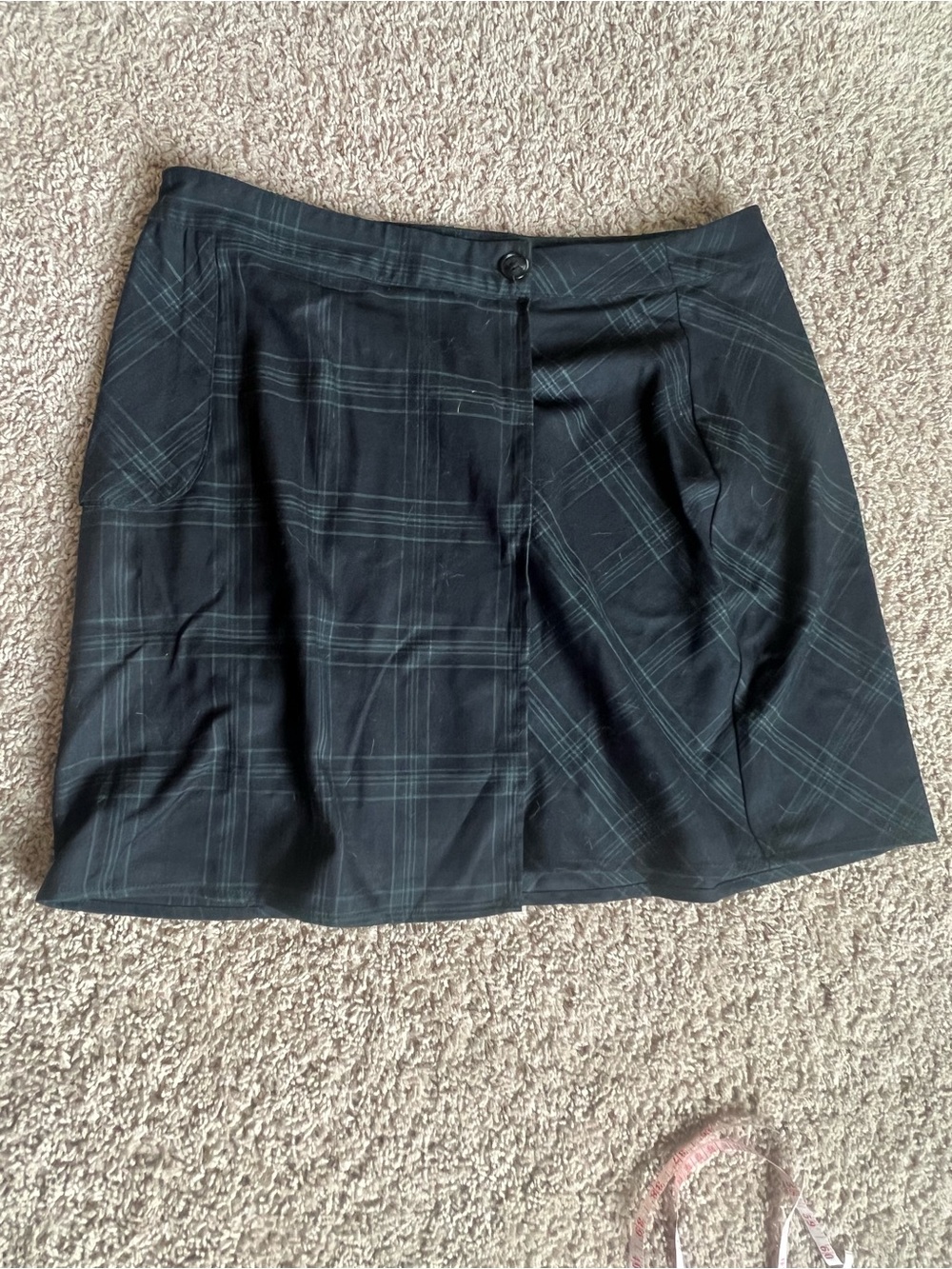 Disturbia Black Plaid Mini Skirt with Subtle Green Lines